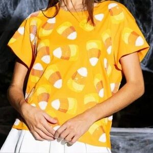Queen of Sparkles Candy Corn Top Halloween Sequins Sm
